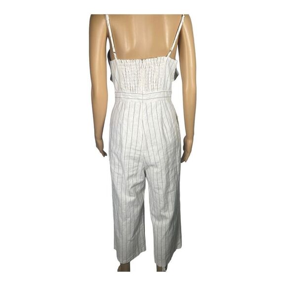 NWOT Lost + Wander Women's White Mini Zigzag Stripes Wide Leg Jumpsuit S… - Picture 3 of 11
